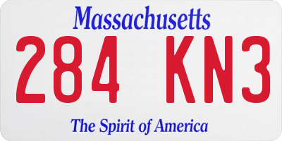 MA license plate 284KN3