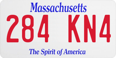 MA license plate 284KN4