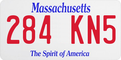 MA license plate 284KN5