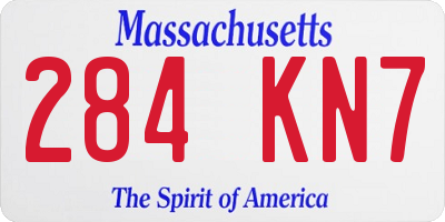 MA license plate 284KN7