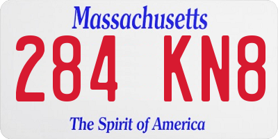 MA license plate 284KN8