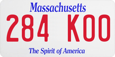 MA license plate 284KO0