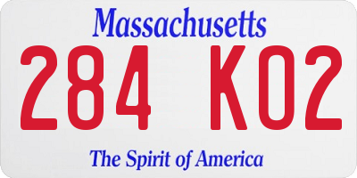 MA license plate 284KO2