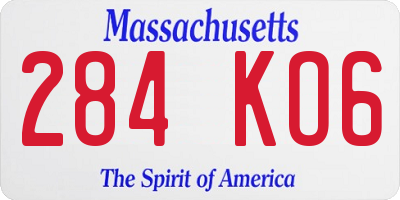 MA license plate 284KO6