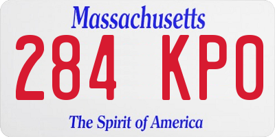 MA license plate 284KP0