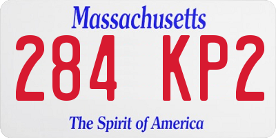 MA license plate 284KP2