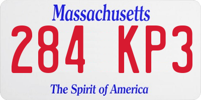 MA license plate 284KP3