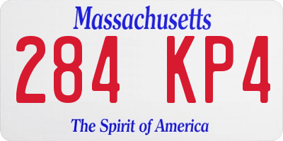 MA license plate 284KP4