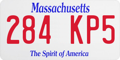 MA license plate 284KP5