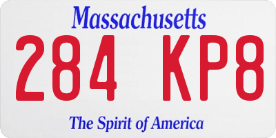 MA license plate 284KP8