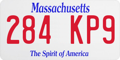MA license plate 284KP9