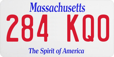 MA license plate 284KQ0