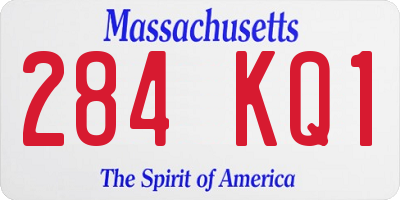 MA license plate 284KQ1