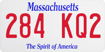 MA license plate 284KQ2