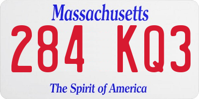 MA license plate 284KQ3