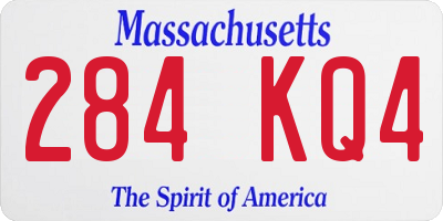 MA license plate 284KQ4