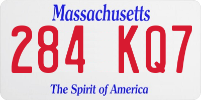 MA license plate 284KQ7