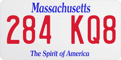 MA license plate 284KQ8