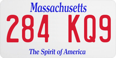 MA license plate 284KQ9