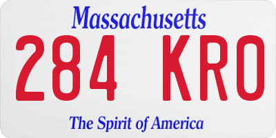 MA license plate 284KR0