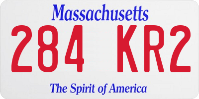 MA license plate 284KR2