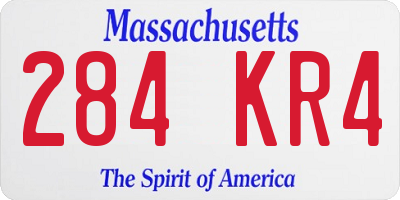 MA license plate 284KR4