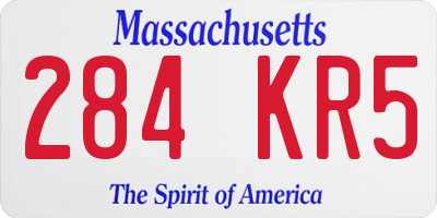 MA license plate 284KR5