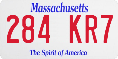 MA license plate 284KR7