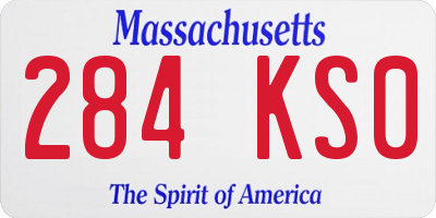 MA license plate 284KS0