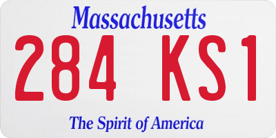 MA license plate 284KS1
