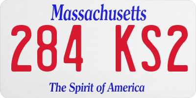 MA license plate 284KS2