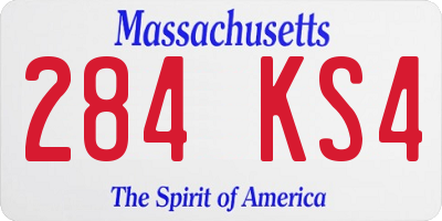 MA license plate 284KS4