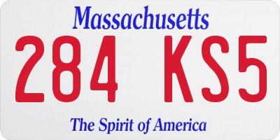 MA license plate 284KS5
