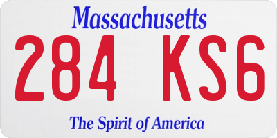 MA license plate 284KS6