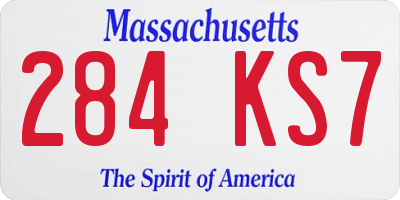 MA license plate 284KS7