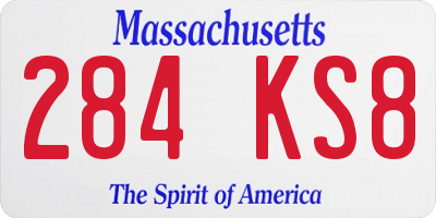 MA license plate 284KS8