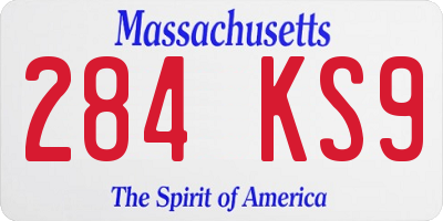 MA license plate 284KS9