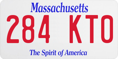 MA license plate 284KT0