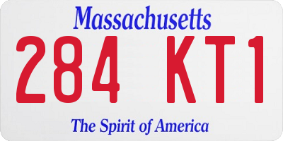 MA license plate 284KT1