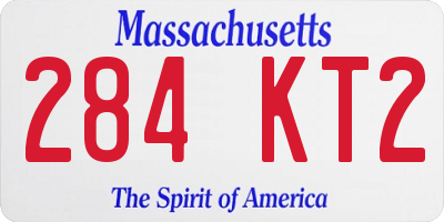 MA license plate 284KT2