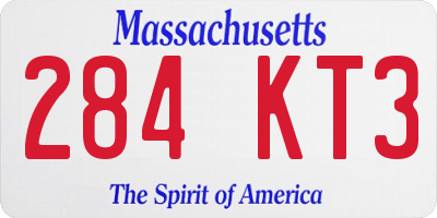 MA license plate 284KT3