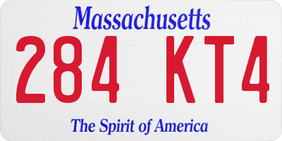MA license plate 284KT4