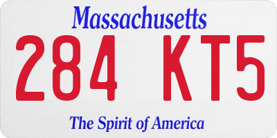 MA license plate 284KT5