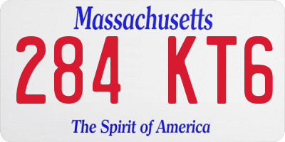MA license plate 284KT6