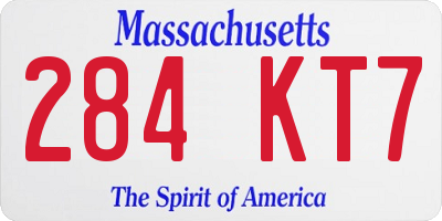 MA license plate 284KT7