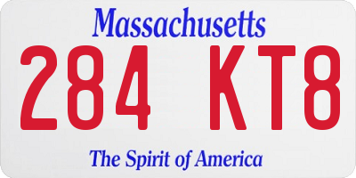 MA license plate 284KT8