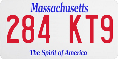 MA license plate 284KT9