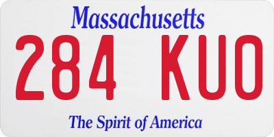 MA license plate 284KU0
