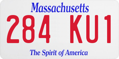 MA license plate 284KU1