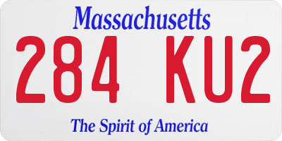 MA license plate 284KU2